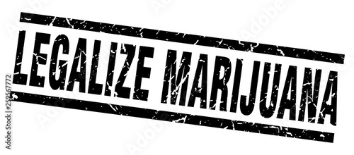 square grunge black legalize marijuana stamp