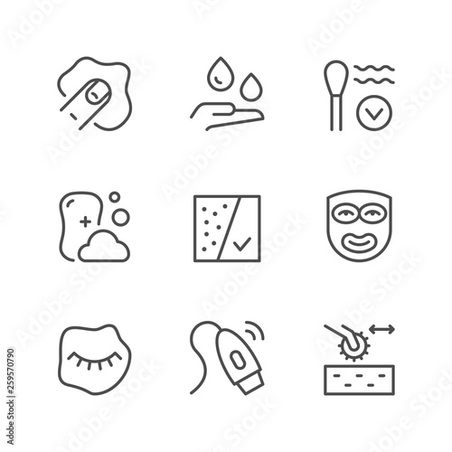 Set line icons of skin care