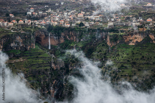 This is a capture for Bchareh and Kadicha Valley during winter in north Lebanon the shot was taken in late march 2019 and you can see the beauty of the nature and the mountains photo