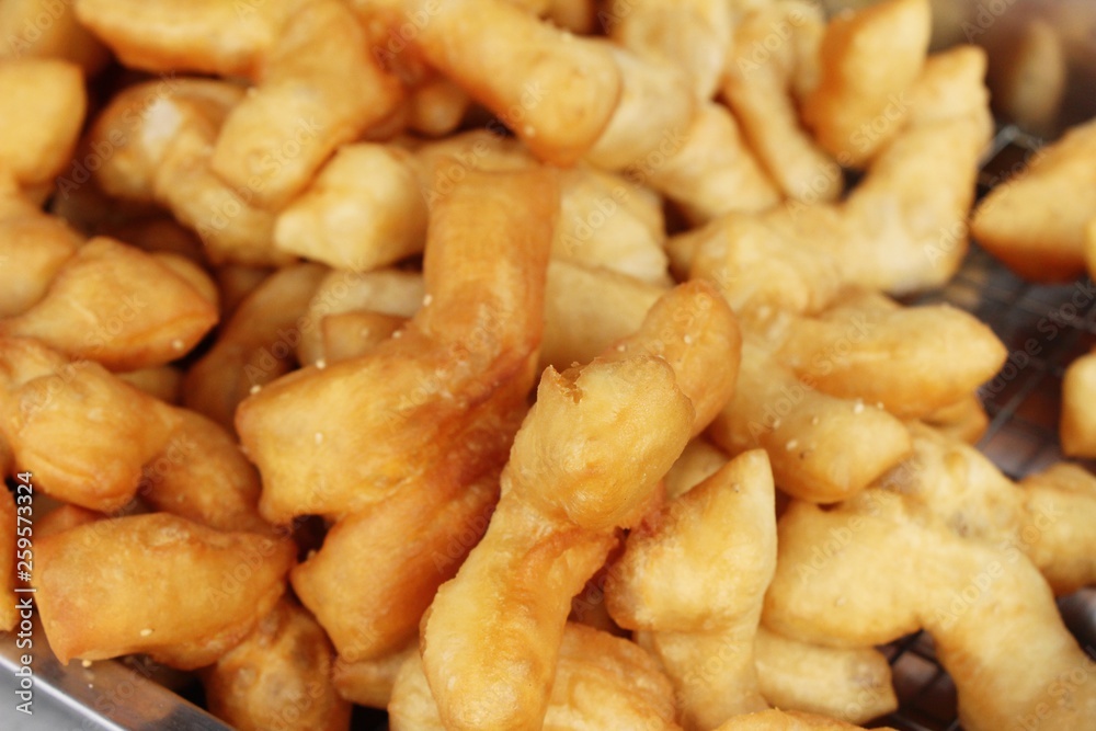 Deep fried dough stick delicious in market Deep fried dough stick delicious in market