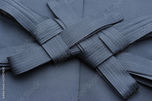 Folded aikido hakama, japanese martial arts uniform