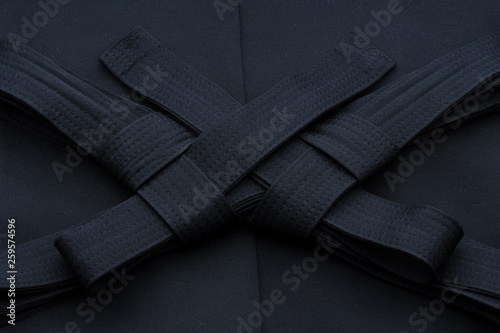 Folded aikido hakama, japanese martial arts uniform