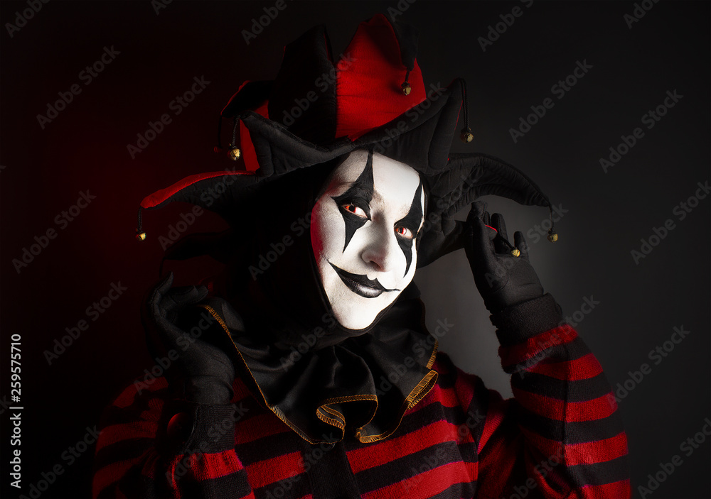 Ταπετσαρία Beautiful playful smiling jester woman, close-up.