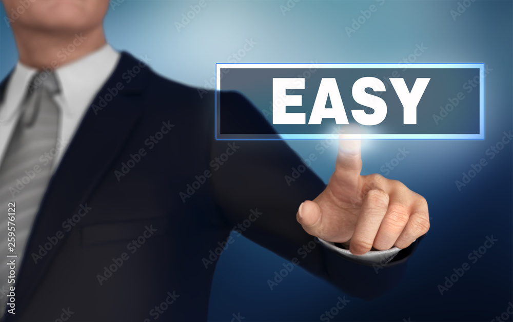 easy   pushing concept 3d illustration