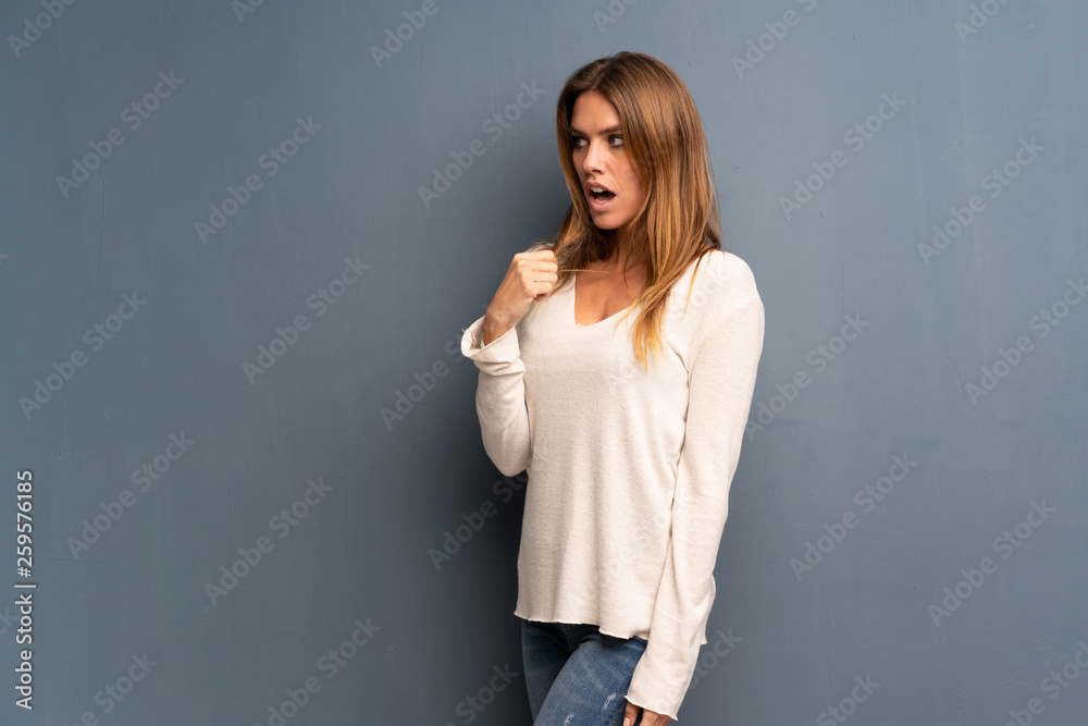 Pretty young blonde woman