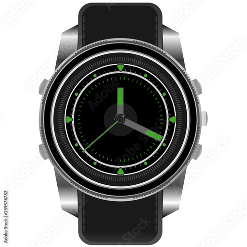 Wrist watch. Victona illustration of accessory watches.