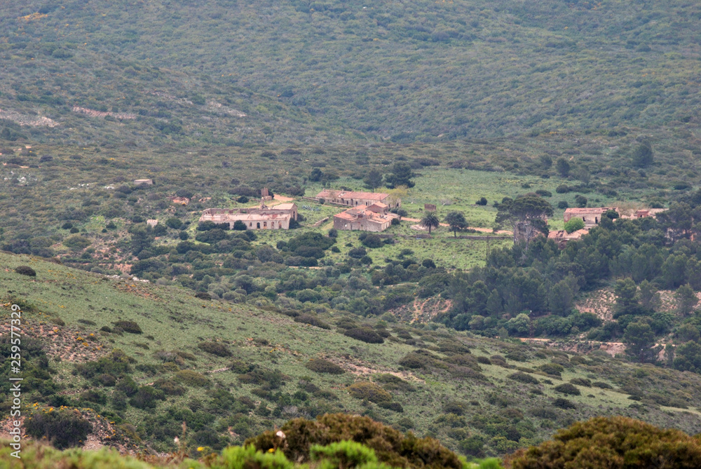 Veduta del villaggio minerario Sedddas Moddizzis o Asproni