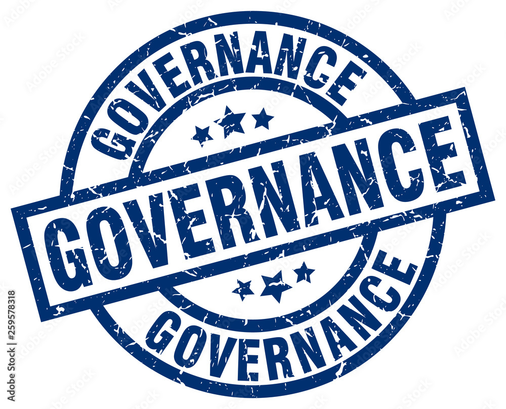Fototapeta premium governance blue round grunge stamp