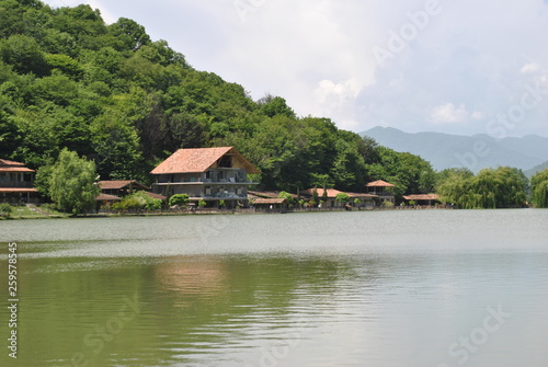 House with lake view in the mountains