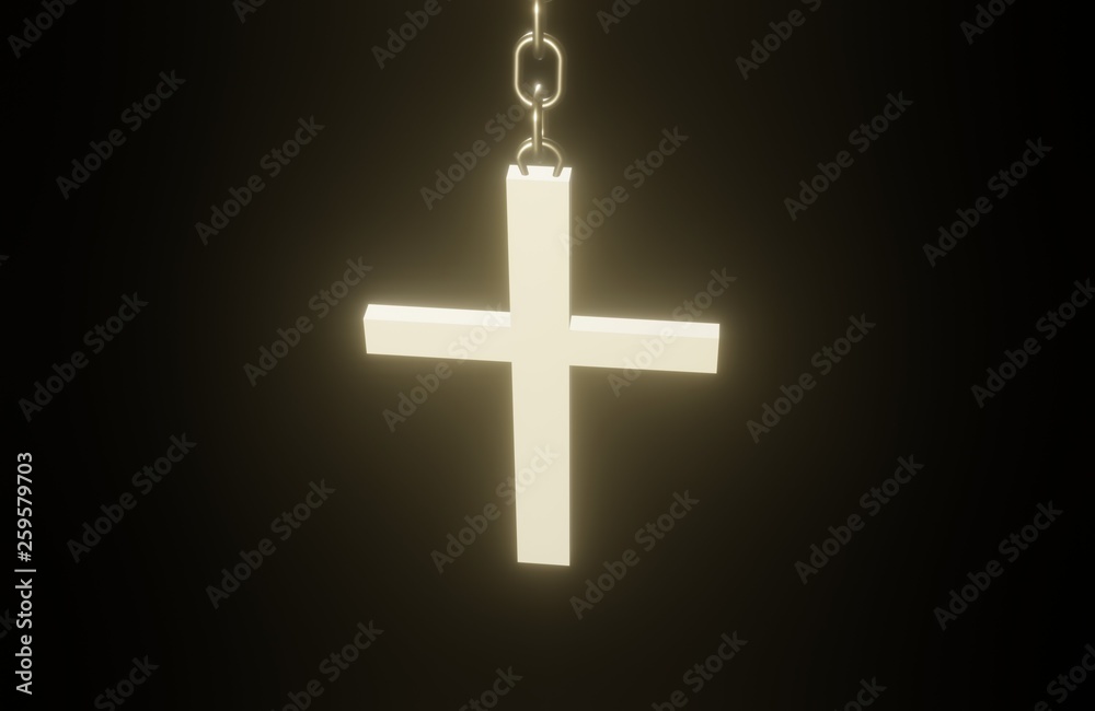 3D Golden Christian cross