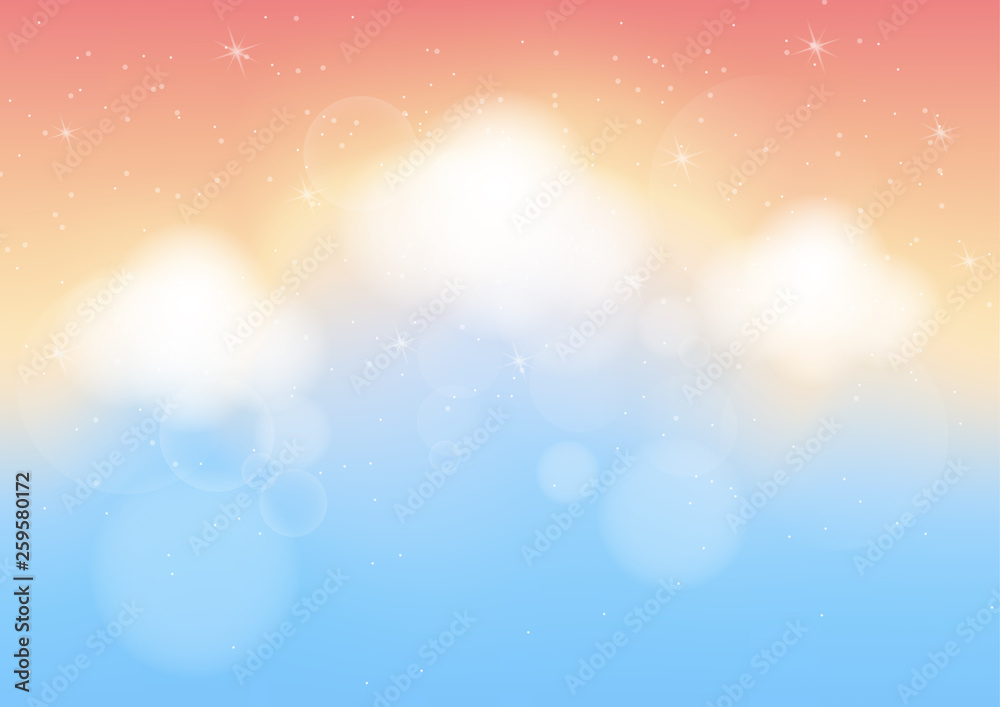 Abstract background with cloud ,sky and star in pastel color.Vector illustration.. Abstract background with cloud ,sky and star in pastel color.Vector illustration..