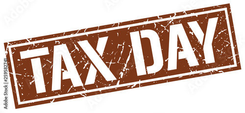 tax day square grunge stamp