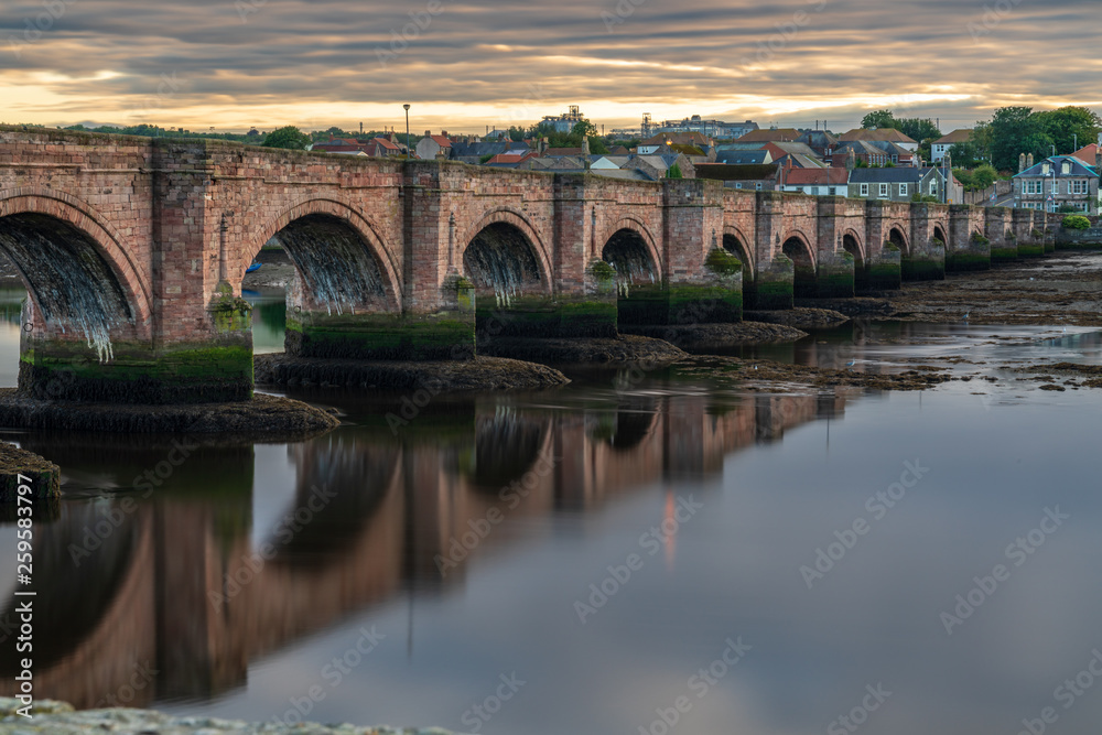 Old Bridge over the River Tweed in Berwick-upon-Tweed, Northumberland, England, UK