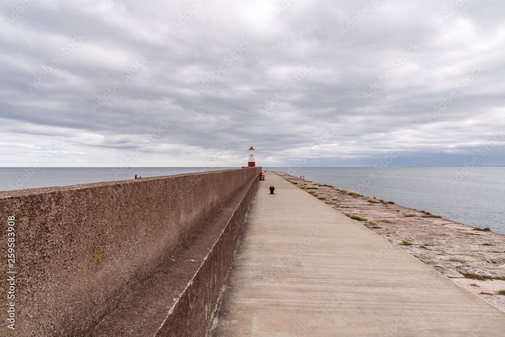 The Lighthouse in Berwick-upon-Tweed, Northumberland, England, UK - seen from the Pier