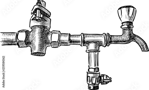 Sketch of an old water tap