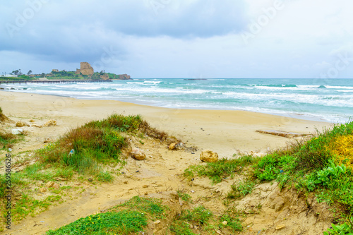 Atlit beach and fortress  Chateau Pelerin 