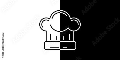 Cooking web banner. Black and white. Background and logo
