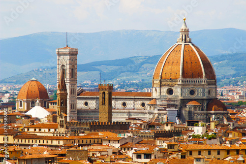 View of Santa Maria dei Fiori Church from Piazza Michelangelo, Florence, Tuscany, Italy
