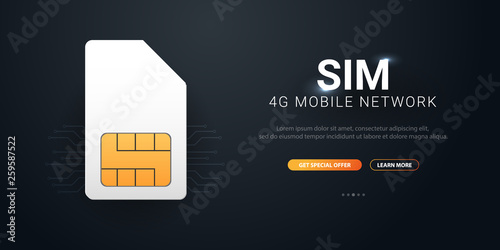 Mobile Sim Card. Mobile Network. Technology Concept. Vector illustration.