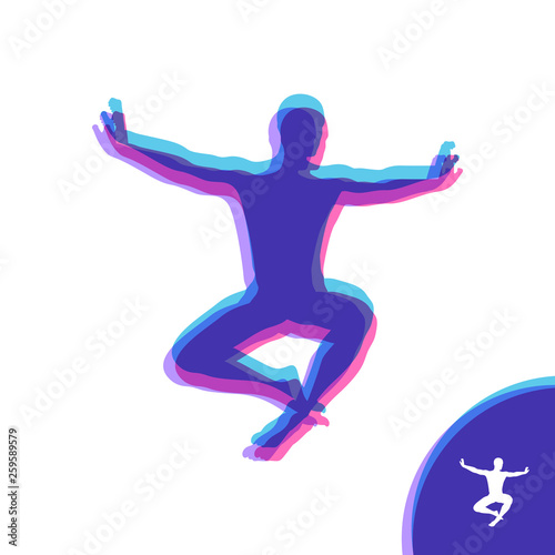 Gymnast. Silhouette of a Dancer. Gymnastics Activities for Icon Health and Fitness Community. Sport Symbol. Vector Illustration.