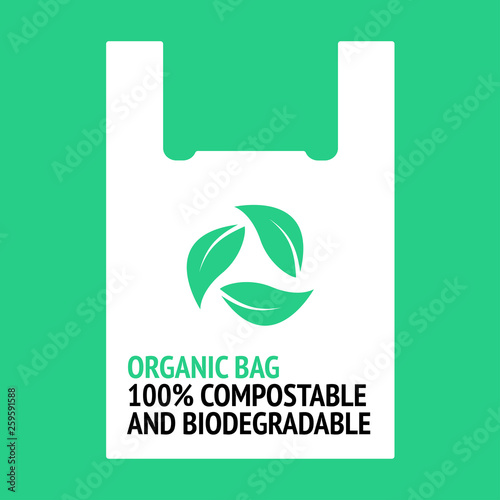 Design for organic bag. 100% biodegradable and compostable. Plastic free.