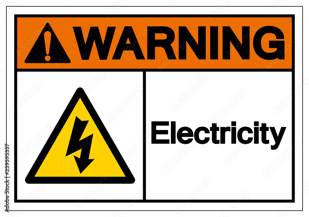 Warning Electricity Symbol Sign ,Vector Illustration, Isolate On White Background Label. EPS10 Warning Electricity Symbol Sign ,Vector Illustration, Isolate On White Background Label. EPS10