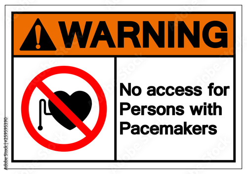 Warning No Access For Persons With Pacemaker Symbol Sign ,Vector Illustration, Isolate On White Background Label. EPS10