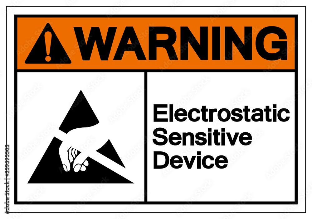 Warning Electrostatic Sensitive Device (ESD) Symbol Sign, Vector Illustration, Isolate On White