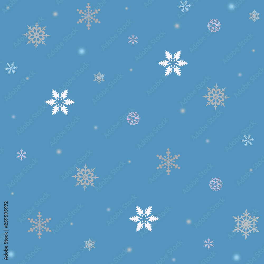 Snowflakes - raster pattern on a blue background Snowflakes - raster pattern on a blue background