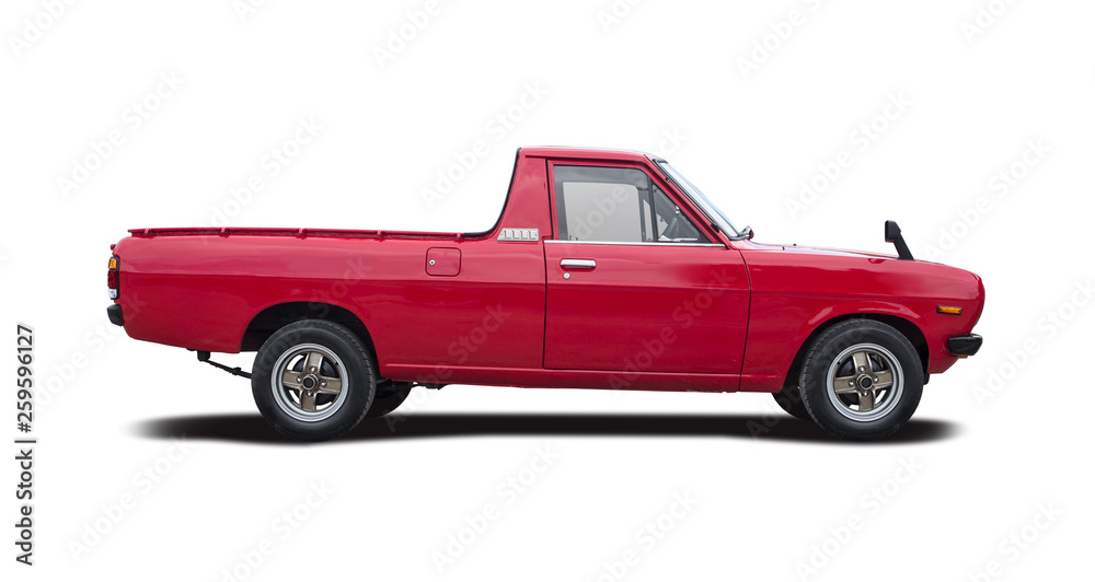 Red classic Japanese pickup truck