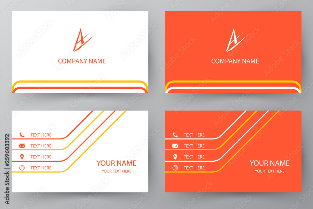 Fototapeta premium Vector business card. Visiting card for business and personal use. Modern presentation card. Vector illustration design.