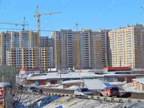 House under construction. Tambov. The beginning of spring 2019. photo