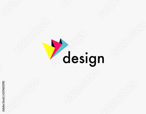 Creative logo folded paper print CMYK for a company