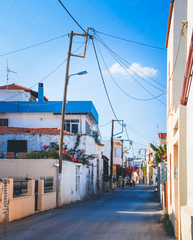 Street view in Kalyves, Crete.