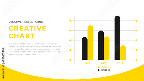 Yellow and black business infographic diagram chart presentation design. Editable annual report flyer leaflet corporate presentation banner design template. Simple webpage design