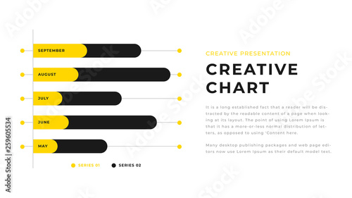 Yellow and black business infographic diagram chart presentation design. Editable annual report flyer leaflet corporate presentation banner design template. Simple webpage design