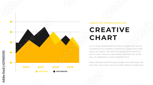 Yellow and black business infographic diagram chart presentation design. Editable annual report flyer leaflet corporate presentation banner design template. Simple webpage design