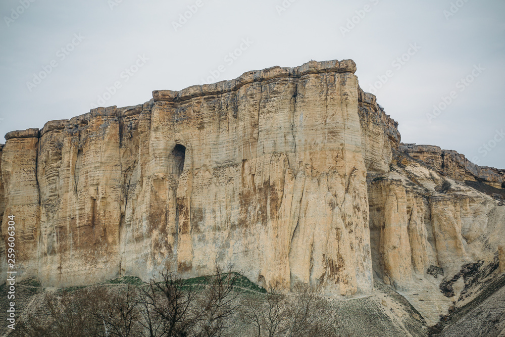 White Rock in Crimea, awesome nature landscape with mountain range and canyon
