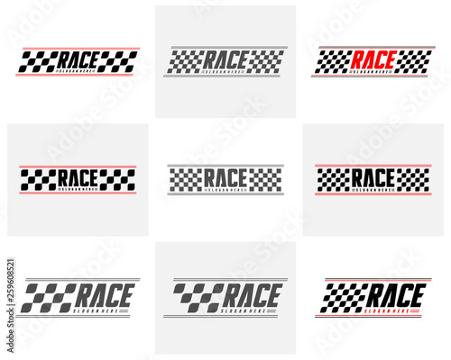 Set of Race flag Design Concepts Icon. Speed Flag Simple Design Illustration Vector. Icon Symbol