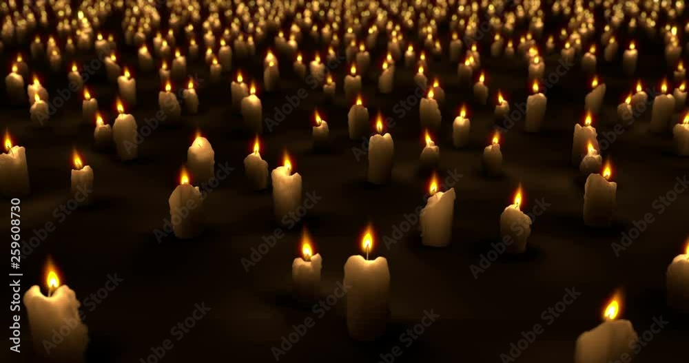 Looping animation of thousands of candles
