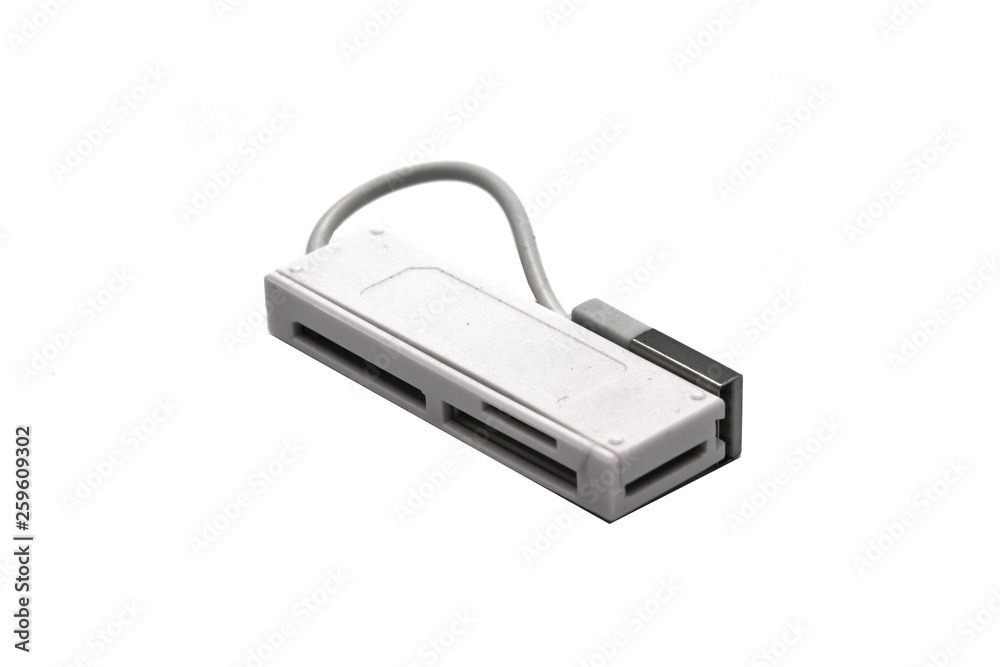 Card reader on white background