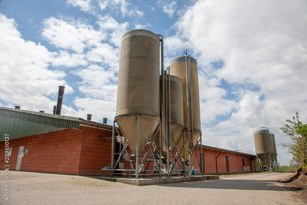 Obraz premium Futtersilos eines Schweinestalls - AGRARFOTOS