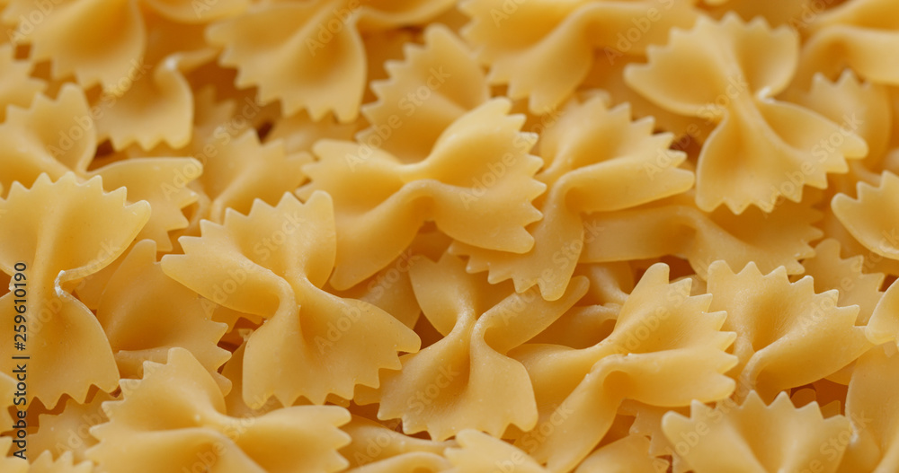 Uncooked Dry Butterfly pasta Uncooked Dry Butterfly pasta