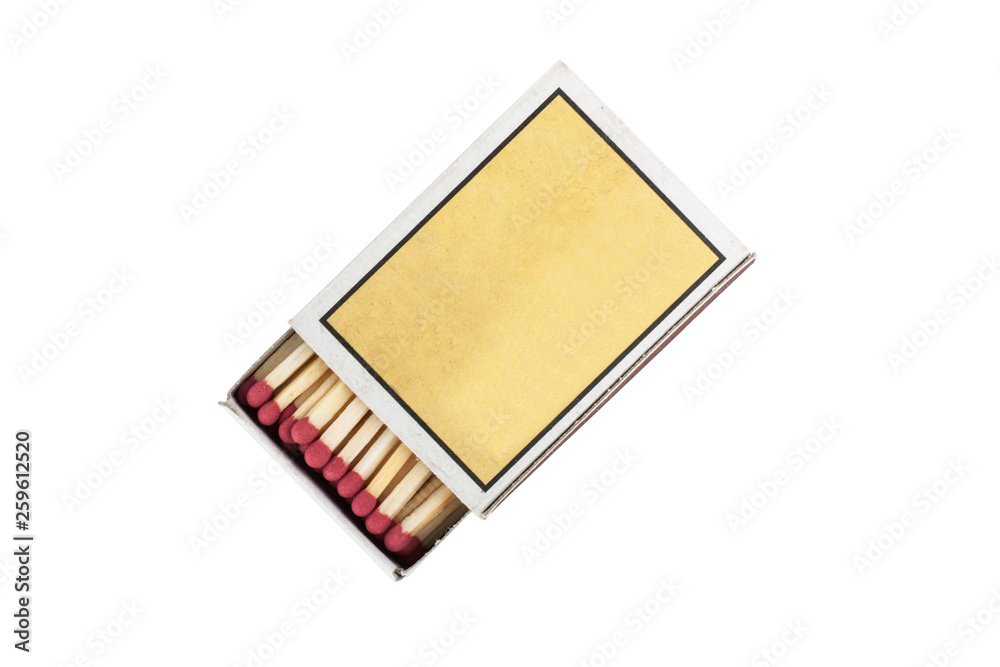 Matchbox and matches isolated on white background Matchbox and matches isolated on white background