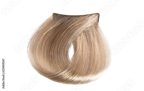 colored lock of hair isolated