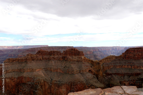 Eagle Point at the Grand Canyon, carved by the Colorado River in Arizona, United States. Grand Canyon National Park, Grand Canyon West, amazing view of the nature, breathtaking landscape. © Andreia Durante