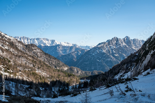 View from Vrsic to. mountains Veliko Spicje, Trentski Pelc, Srebrnjak