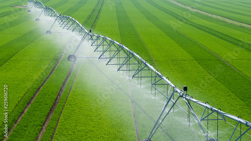 Center Pivot Irrigation System in a green Field photo