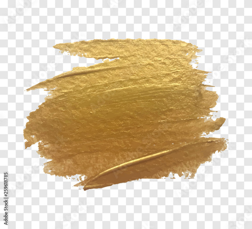 Gold paint brush vector texture. 