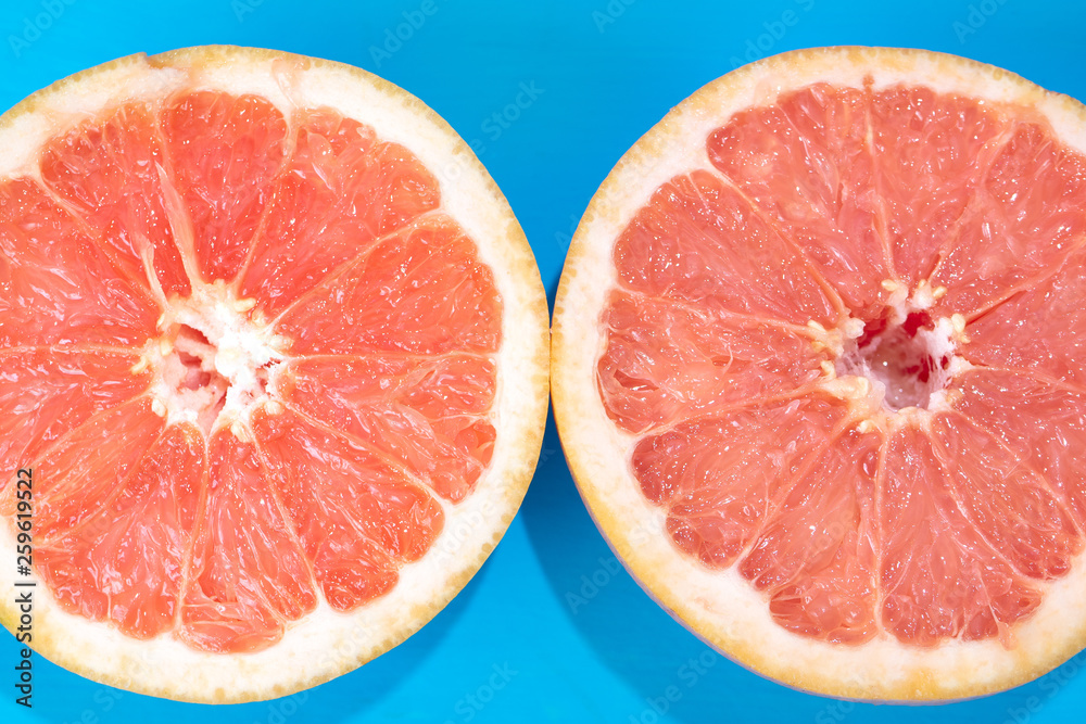 Grapefruit on colorful background